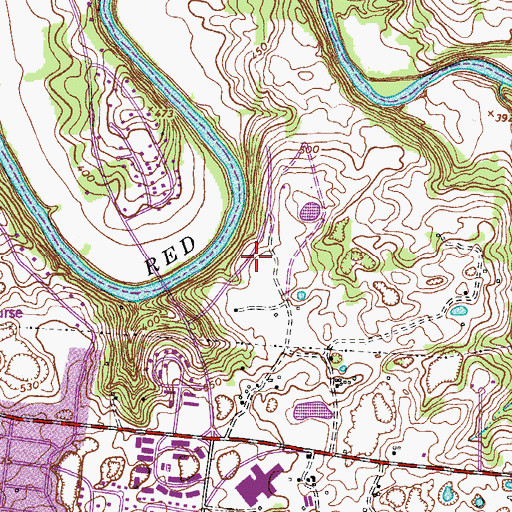 Topographic Map of Rudolphtown, TN