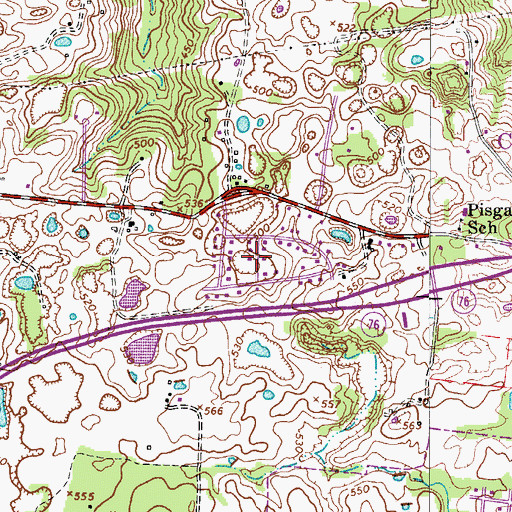 Topographic Map of Seventy-Six Estates, TN