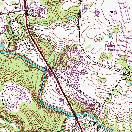 Topographic Map of Sherwood Forest, TN