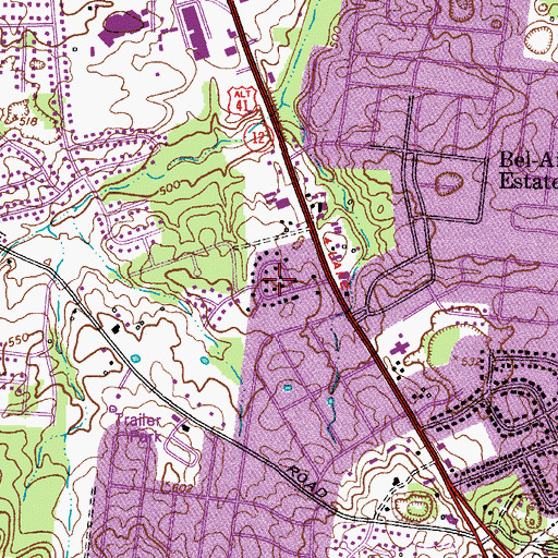 Topographic Map of Southaven, TN
