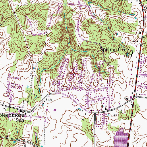 Topographic Map of Spring Valley, TN
