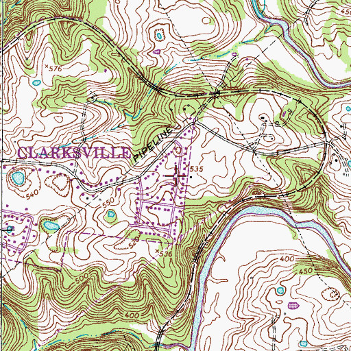 Topographic Map of Wedgewood Estates, TN