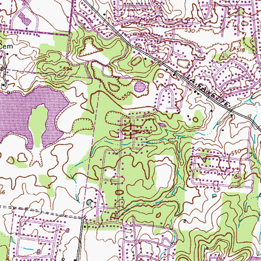Topographic Map of Woodlawn Estates, TN