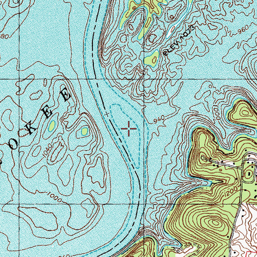 Topographic Map of Bacon Island (historical), TN