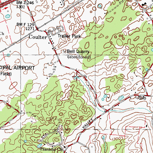 Topographic Map of Barrett Pond, TN