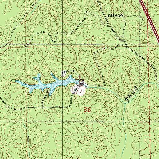 Topographic Map of Gulf States Columbiana SW Dam, AL