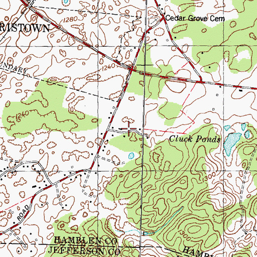 Topographic Map of Cedar Hills, TN