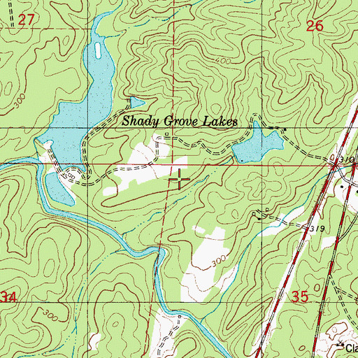 Topographic Map of Shady Grove Dam Number Two, AL