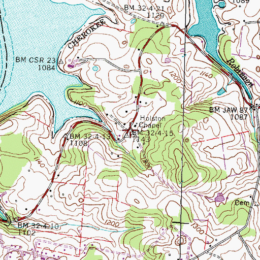 Topographic Map of Cherokee Park, TN