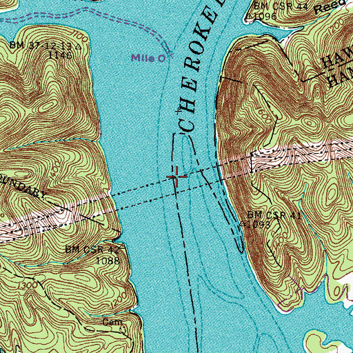 Topographic Map of Cobb Ford (historical), TN