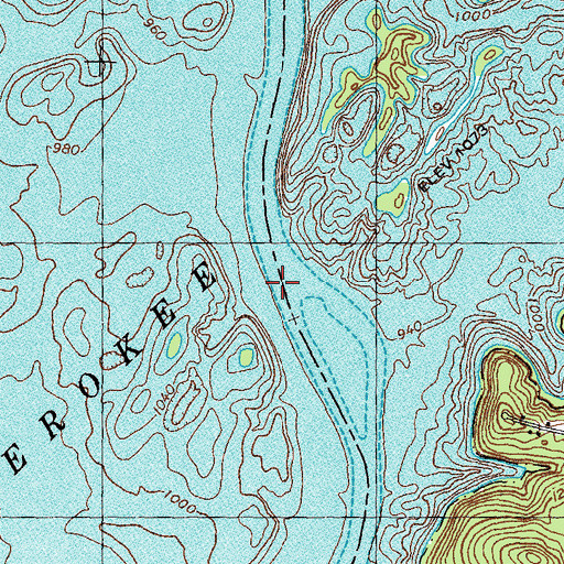 Topographic Map of Collins Ford (historical), TN