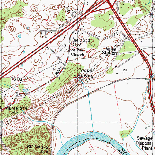 Topographic Map of Cooper Spring, TN