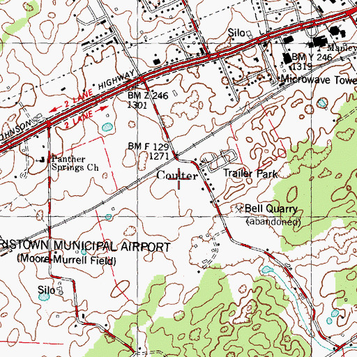 Topographic Map of Coulter, TN