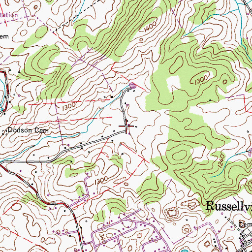 Topographic Map of East Manor, TN