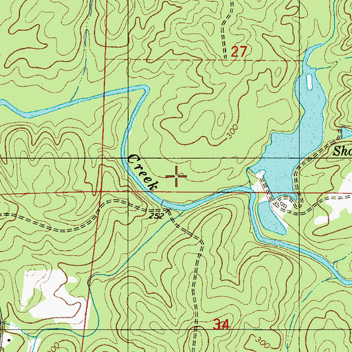 Topographic Map of Shady Grove Lake Number One, AL