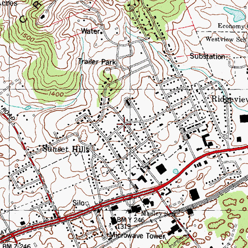Topographic Map of Echo Hills, TN