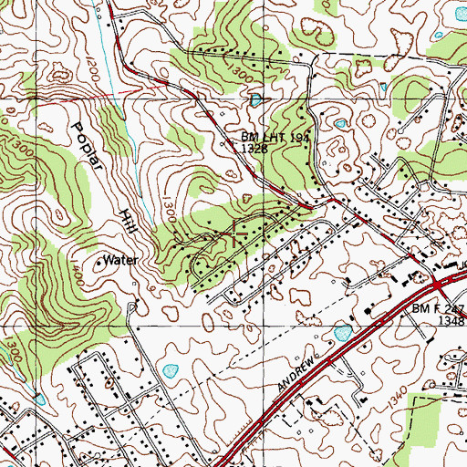 Topographic Map of Fox Den, TN