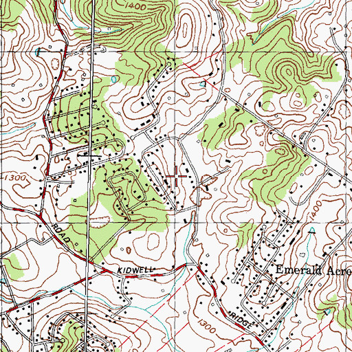 Topographic Map of Hallmark Estates, TN