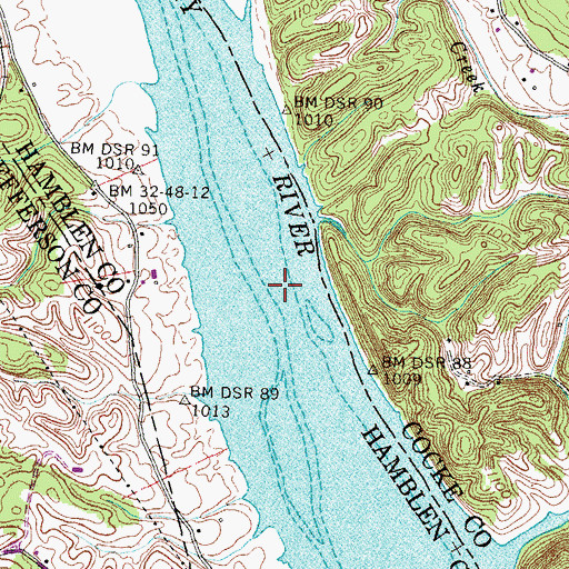 Topographic Map of Harle Island (historical), TN