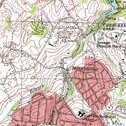 Topographic Map of Havley Springs Branch, TN