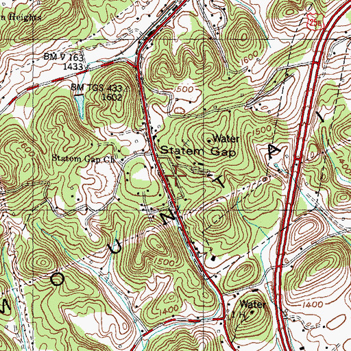 Topographic Map of Holly Hills, TN