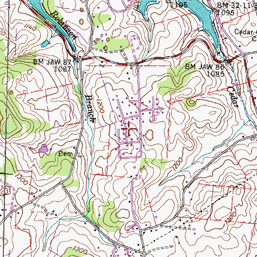 Topographic Map of Holston Hills, TN