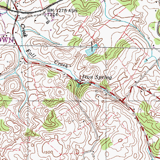 Topographic Map of Iron Spring, TN