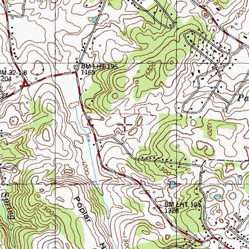 Topographic Map of Jackson Heights, TN