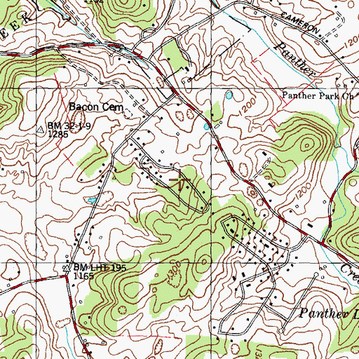 Topographic Map of Lake Park, TN