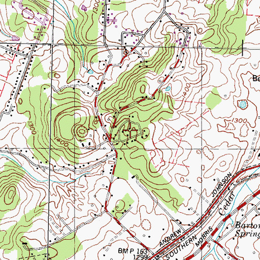 Topographic Map of Lampkin Acres, TN