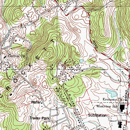 Topographic Map of Landmark Estates, TN