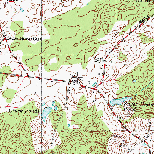 Topographic Map of Mapleview Acres, TN