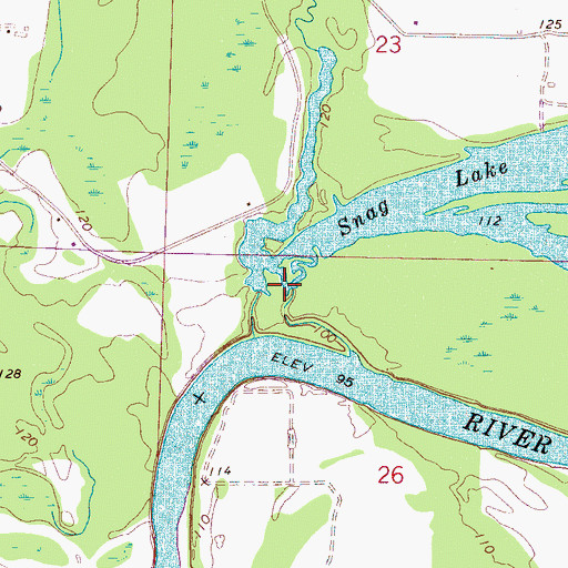 Topographic Map of Snag Lake Dam, AL