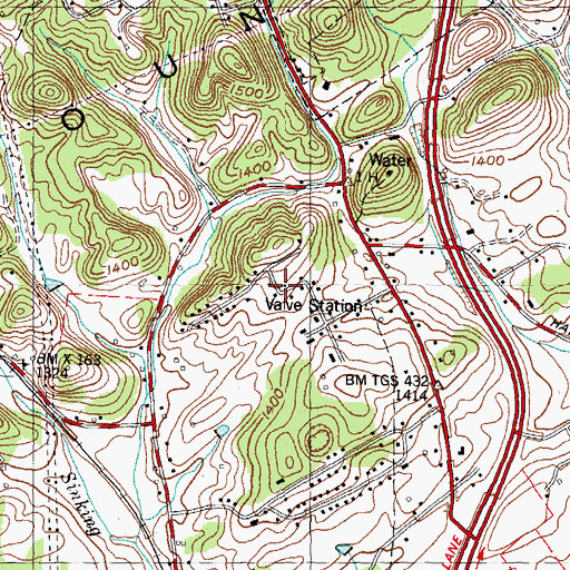 Topographic Map of Monte Vista Estates, TN