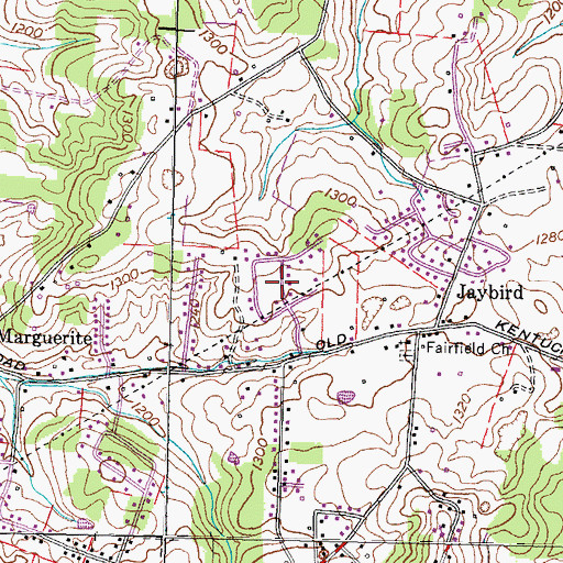 Topographic Map of Music Acres, TN