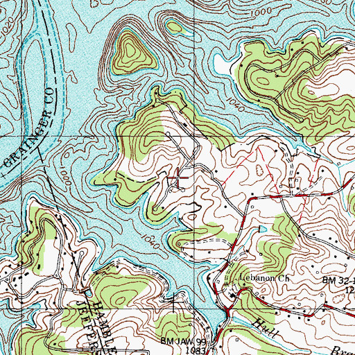 Topographic Map of Patterson Hills, TN