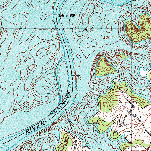 Topographic Map of Pearce Branch, TN