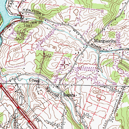 Topographic Map of Ridgewood, TN