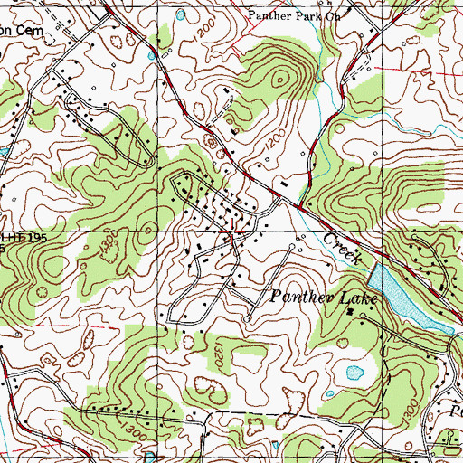 Topographic Map of Seven Oaks, TN
