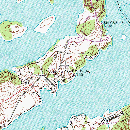 Topographic Map of Timbercrest, TN