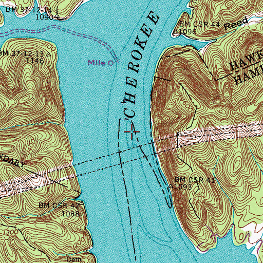 Topographic Map of Towhead Island (historical), TN