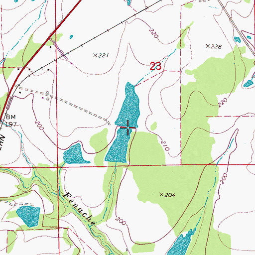 Topographic Map of Kimbrell Number 1 Dam, AL