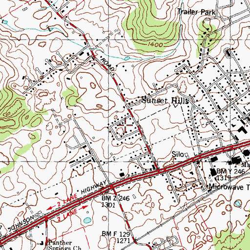 Topographic Map of West Hills, TN