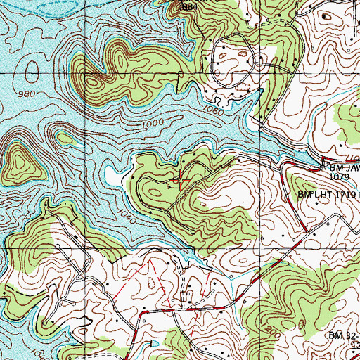 Topographic Map of West Lake Estates, TN