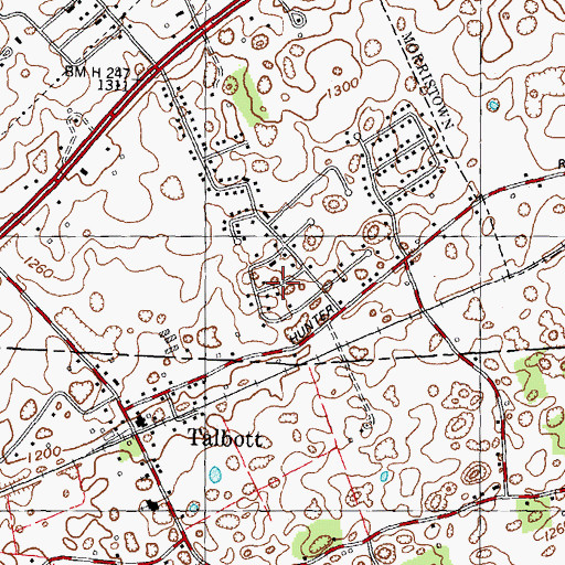 Topographic Map of Westgate, TN