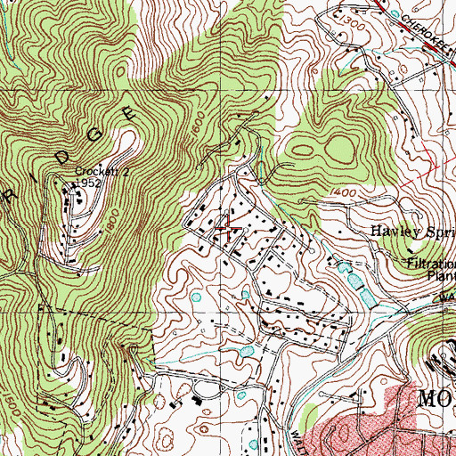 Topographic Map of Wildwood, TN