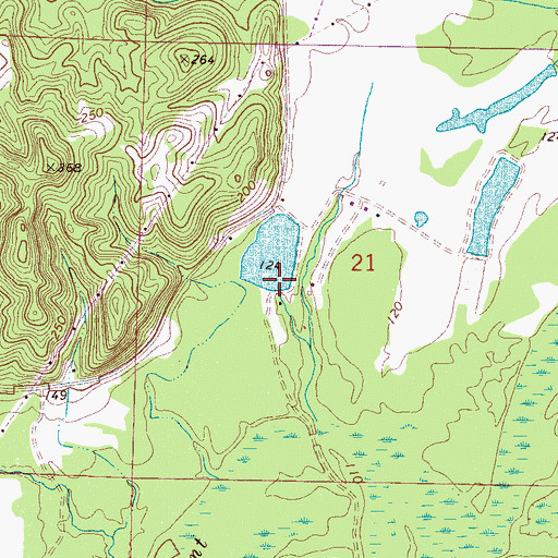 Topographic Map of Lake Gloria Dam, AL