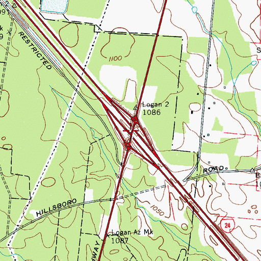 Topographic Map of Interchange 117, TN