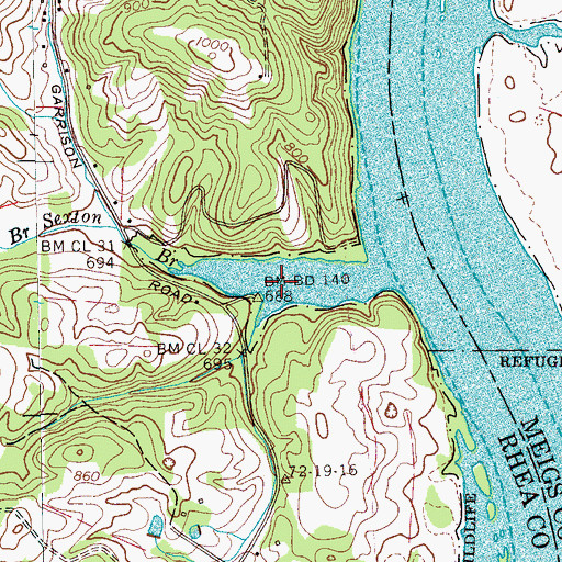 Topographic Map of Armstrong Slough, TN