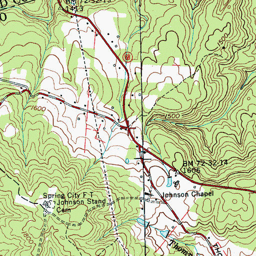 Topographic Map of Balta, TN